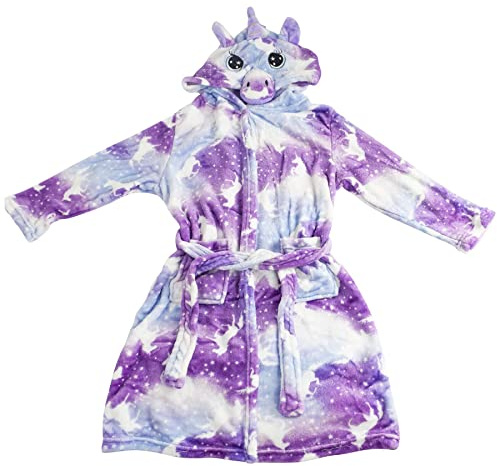 A2Z 4 Kids Girls Dressing Gown Soft Fluffy Plush Xmas Cosplay Costume - Bathrobe 124 Purple Galaxy 13.
