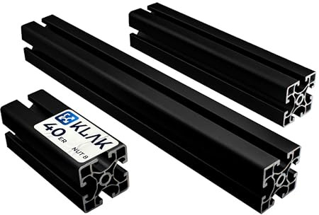 KLAK 40 - Aluprofil 40x40mm light Nut 8 Aluminium Systemprofil Typ I schwarz 1200mm