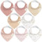 8 Stück Dreieckstuch Baby Junge, Mädchen - Unisex Bandana Lätzchen Baby, Super Absorbierende Halstuch Baby, Bio-Baumwolle Baby Lätzchen, Halstücher Baby für Säuglinge, Sabberlätzchen (Butterflies)