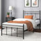 Zinus Nicholas Lit 90 x 190 cm - 31 cm de hauter - Lit Simple - Cadre de lit en métal avec tête et pied de lit - Noir