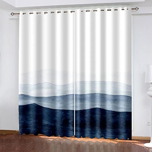 HYFBH Impression 3D Moderne Simple élégance Salle Blanche Style Japonais 2 Panneaux ombrage Rideau occultant pour Salon Chambre décor WxH/2x60x150cm Rideau Dressing