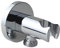 Handbrause Halterung, Wandanschlussbogen mit Brausehalter, Round Handbrausehalter Duschkopfhalterung, Universal Brauseanschlussbogen mit Brausehalterung/Anschluss Handbrause (Silber)