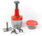 Meridiana CHEF ROTOR Mixer Tritatutto Manuale, 5 Lame acciaio Inox, Trita Verdure Manuale, Frullatore Manuale Taglio di Cipolla Manuale Tritaverdure, press Chopper, Contenitore 900 + 500 ml (Rosso)