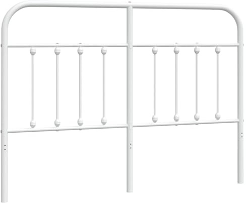vidaXL Ersatz-Kopfteil Metall Weiß 140 cm