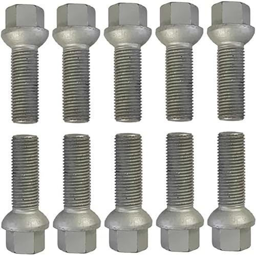 10 Radschrauben Radbolzen silber Kugelbund R14 M14x1,5 38mm