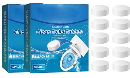 Toilettenreiniger Tabletten (10 Stück), Kalk-Rost-Entferner für den Haushalt, automatischer Toilettenreiniger, mit Sustained Release Technology für Badezimmerreiniger (2pcs)