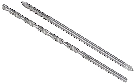 CoCud Ensemble de Tarauds et de Forets, Filetage M4 x 0,7, Longueur Du Taraud 100 mm, Diamètre de Perçage 4 mm, Kit de Taraudage et de Perçage Extra Long Métrique, 1 Ensemble