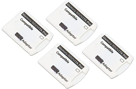 4-teiliger Micro-Speicherkarten-Adapter für PS Vita 1000 2000 für PS TV, Anwendbare Modelle, Version 5.0, Präzises Formen, Transparente Box mit Speicherkarten-Adapter