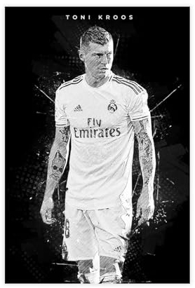 RIKCAT Toni Kroos Leinwand-Poster, Wandkunst, Dekordruck, Gemälde für Wohnzimmer, Schlafzimmer, Dekoration, ungerahmt, 30 x 45 cm