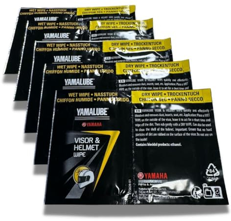 Yamalube Visier und Helmreiniger Set 5 Stk Reinigungstuch & Poliertuch