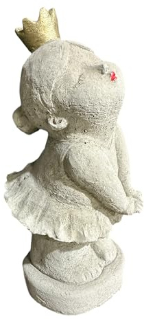 OriginalPaul Skulp & Betondesign Steinfigur Ballerina Melina mit Goldener Krone - Steinfigur