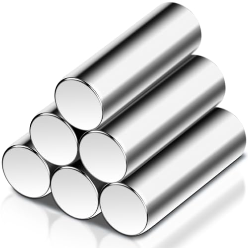 6 Stück Neodym Magnete Extra Stark Groß, 10x30mm Scheiben Magnete Stark, Neodym Power Magnet Silber, Scheibenmagnet Stark Magnet für Magnettafel, Whiteboard, Werkstatt, Kühlschrank, Magnetscheibe