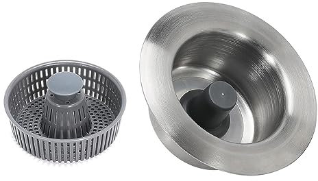Geruchsfilter für Küchenspüle, Edelstahl, Küchenspüle, Abflusssieb und Stopfen, -Press-Typ, Waschbeckendichtung, Filterstopfen, einfache Installation