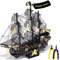 Piececool Metal 3D Puzzle Black Pearl with Tool, Pirate Ship Model Kits for Adults to Build, 304 Stainless Steel, Assembly is required, No adhesive required, Difficulty level 5