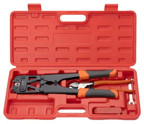 iCrimp Pince à sertir pour cosses de batterie - Pince à sertir pour cosses en cuivre robustes et connecteurs plats - Pince à sertir de 6 à 50 mm² - Avec coupe-fil et pince à dénuder - Pince à sertir