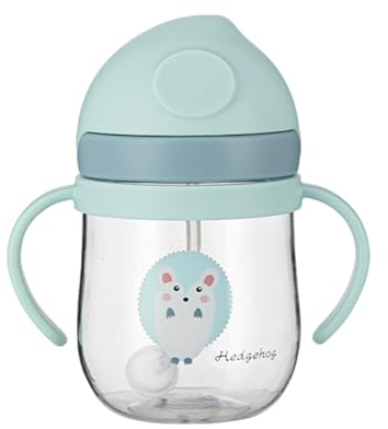 Vaso para bebé, 250 ml, vaso con pico para bebé, boquilla prueba de fugas, pajita con peso, vaso para aprender beber para niños pequeños partir de 6 meses