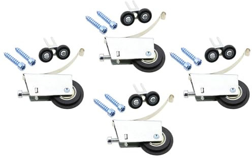 Sharplace Poulie de porte coulissante, Kits de roues coulissantes pour meubles portables, poulie de garde-robe lisse, bureau pour portes mobiles d'armoire,