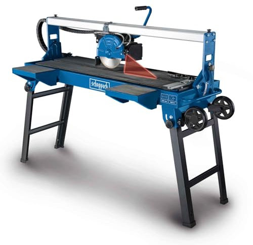 Scheppach Fliesenschneider FS3600 | 900W Leistung | Schnitthöhe 36mm | Trennscheibe- Ø 200mm | Tischgröße 1290 x 400mm | schwenkbarer Schneidkopf | Tauchfunktion | Wasserbehälter 30L