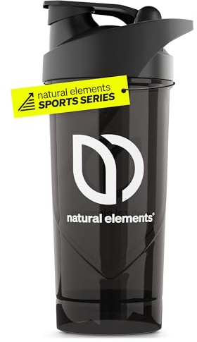 natural elements Shaker – 700 ml – innovativer, auslaufsicherer Kunststoffshaker mit Sieb & Messskala – BPA, BPS & DEHP frei – ideal für To-Go-Drinks (Eiweiß & Proteinshaker)