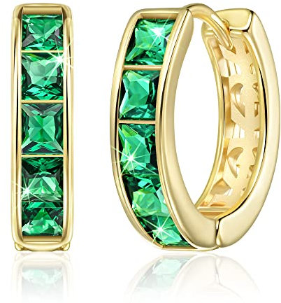 Linawe Orecchini a cerchio piccolo in oro verde, Helix Piercing Jewelry da donna, orecchini piercing placcato in oro, anello a conchiglia ipoallergenico