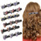 Mecmbj Haarspangen Damen, 6 Stück Schmetterlings Haarspangen Haarspange Blume, Funkelnde Geflochtene Haarklammer Kristallstein, Doppelschicht Haarspange zum Fixieren der Form, Haarschmuck für Damen