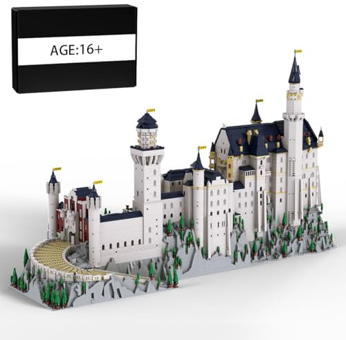 ToyGhillied Haus Modular Deutsches Schloss Neuschwanstein klemmbausteine Modell, DIY Berühmter Wahrzeichen Baukasten, Weihnachten Geburtstags Geschenke für Erwachsene - 13028 Teile