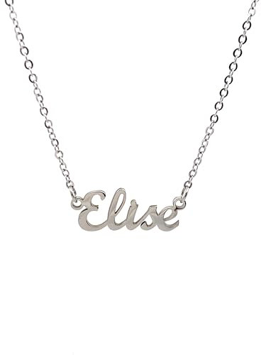 10:10 Halskette Damen, Mit Personalisierbarem Namensanhänger Aus Edelstahl, Glänzend, Langlebig Und Modisch, Verstellbare Feine Kette, Geschenkbox Inklusive, Made In Italy