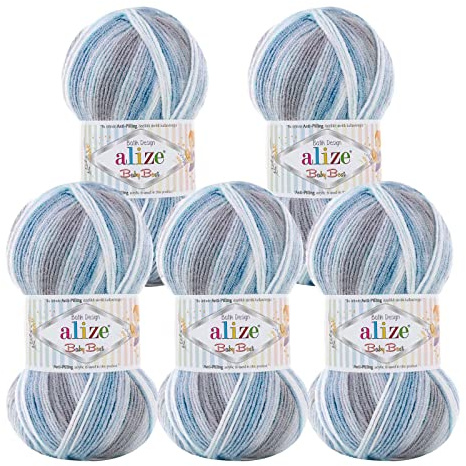 500g Baby-Wolle Strickgarn ALIZE Baby Best Batik Antipilling, unterschiedliche Farben