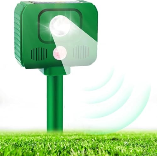 Katzenschreck Ultraschall,Katzenabwehr Solar Ultraschall Tiervertreiber, Katzenschreck für Garten, Abwehr Wasserdicht mit Bewegungsmelder und Blitz, Abwehrmittel für Haustiere