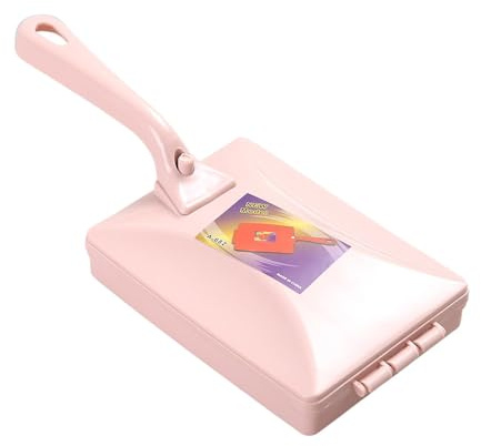 Teppichbürstenschrubber, Teppichbürste mit Weichen Borsten, Kleiderbürste- zum Entfusseln, Staubentfernung, Doppelwalzen-Teppichscheuerbürste, Kleidungsentfernerbürste(Rosa)