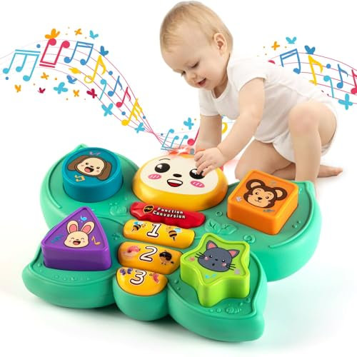 Felly Musik Spielzeug für 6-18 Monate, Baby Montessori Spielzeug mit Licht & Musik, Motorikspielzeug Lernspielzeug Babyspielzeug ab 1 Jahr für Mädchen Jungen Kleinkind, Schmetterling