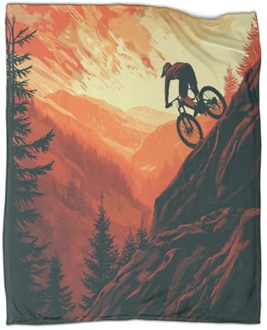 Mountainbiker - Überwurf,Outdoor-Sport Sofa Decken,superweicher,Leichter,Warmer Und Bequemer Sofa-Bettbezug,60x80inch(150x200cm)