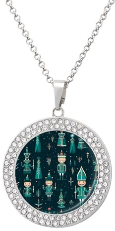 Nutcracker Ballet Diamond Necklace for Women Cute Alloy Pendants Necklace Jewelry Gift