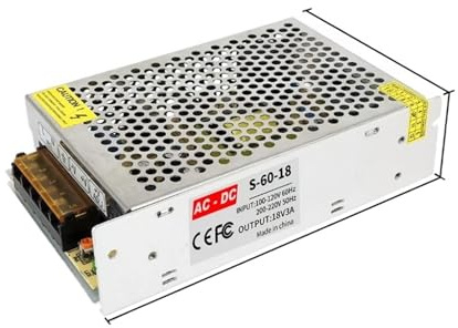 Transformateur de lumière d'alimentation à découpa 18 V AC à DC 18 V 1A 2A 3A 5A 6A 10A 20A, Adaptateur de Source d'alimentation SMPS(18V 3A 60W)