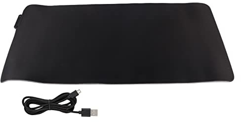 HYUMTODE Tapis de Souris Gaming Extra Large 900 x 400 x 4 mm, Tapis de Souris RGB Épais avec Éclairage LED Multicolore, Bordure Surpiquée, pour Jeux et Bureau