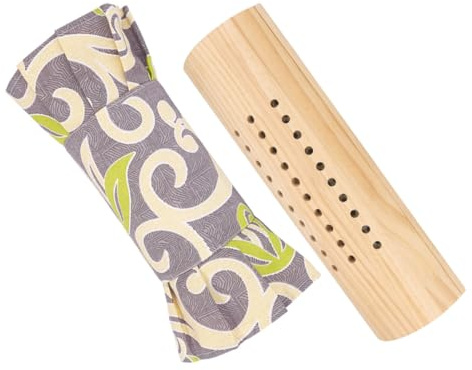 Mikikit Sauna Rückenlehne aus Massivholz mit Abnehmbarem Stoffbezug Ergonomische Nackenstütze für Moxibustion und Entspannung Kompakt und Langlebig Geeignet für Heimsauna und Schlaf