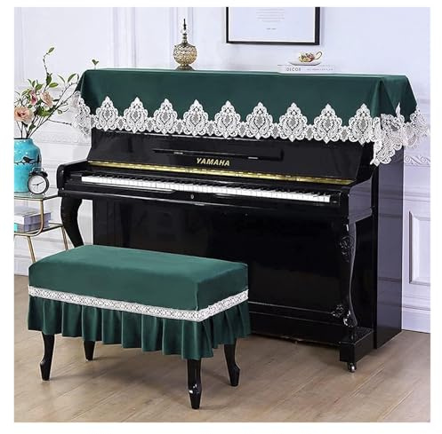 Staubschutzhülle für Klaviere, Staubdichte Abdeckung for elektronisches Klavier, staubdicht, modisch, schlicht, elegant(Green,Twin)