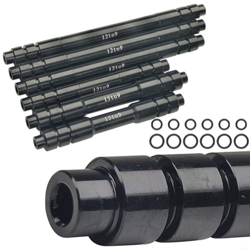 Zeroupshop Adaptador de eje pasante para bicicletas de 12/15 mm a 9 mm, conversión QR para MTB Road Trainer, reductor de bujes de aleación de aluminio CNC para 100/110/135/142/148 mm de espaciado