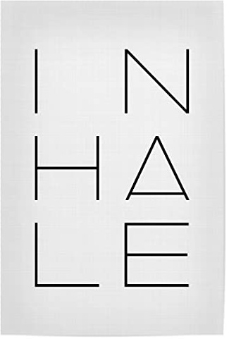 artboxONE Poster 30x20 cm Yoga Typografie Inhale hochwertiger Design Kunstdruck - Bild Atmen ausatmen chillen