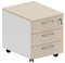 One Living Büro Rollcontainer Kommode mit Rädern, DREI geräumige Schubladen - Einfacher Aufbau - Elegante und praktische Lösung zur Organisation Ihres Arbeitsbereichs (Helle Eiche)