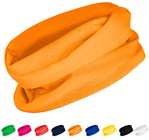 GO HEAVY Mädchen Multifunktions Schal Unisex Sport Halstuch Fitnesstuch Skischal Motorradschal Multifunktions | Orange