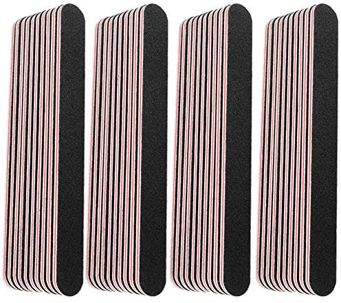 40 PCS Nail File Emery Board Professional Double Sided 100/180 Grit Black Manicure Pedicure Tool for Acrylic Nails and Natural Nails for Home and Salon Use