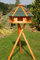 XXXL Premium Vogelhaus ⌀70x45cm mit/ohne Solar/Ständer Futterhaus Vogelvilla Vogelfutterhaus, Farbe: Grün + Solar + Ständer
