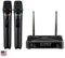ARISEN Sistema di microfoni wireless, microfono professionale per karaoke UHF a doppio canale, ricevitore da 61 m e 2 microfoni portatili, sistemi microfonici senza fili per chiesa, matrimoni, DJ