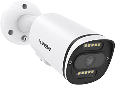 H.VIEW 4K PoE Kamera 8MP Überwachungskamera vdoideoüberwachung outor aussen Farbige Nachtsicht Sicherheitskamera mit SD Slot Farbbild für Außen Wetterfest