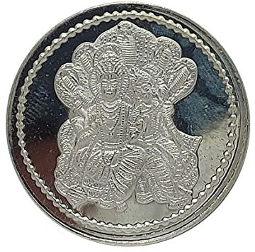 Rajasthan gems Fine 99 Silbermünze Göttin Göttin Vishnu Narayan Laxmi Shesh Naag A446