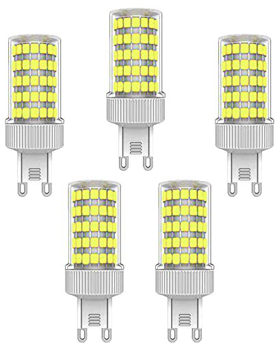 ZHIYUE 5 Stück G9 10W LED Birne Äquivalente Halogenbirnen 100W G9 1000LM Energiesparlampen G9 Sockel Led Lampe AC 220-240V Nicht Dimmbar Kaltweiß 6000K G9 Kapselbirne