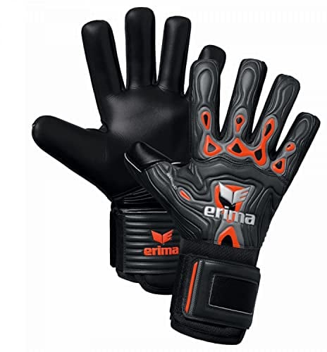 Erima Unisex Jugend Flex-Ray Hardground Torwarthandschuh, Fiery Coral/schwarz, 4