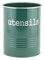 EHC Round Fjord Green Enamel Utensil Storage Pot Holder, Diameter 14 cm X Height 17 cm