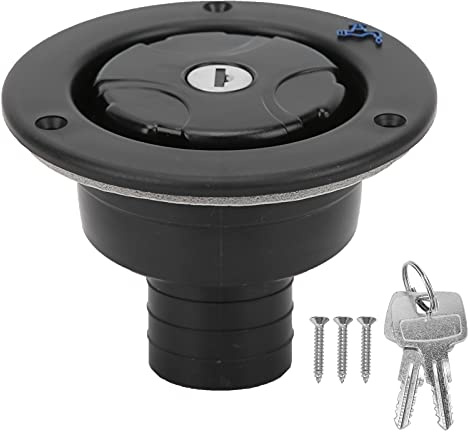 Tankdeckel 85mm Wassertankdeckel mit 2 Schlüsseln Auslaufsicherer Wasser Diesel Trinkwasser Wasserdeckel für Wohnmobil Wohnwagen RV Camper(Schwarz)